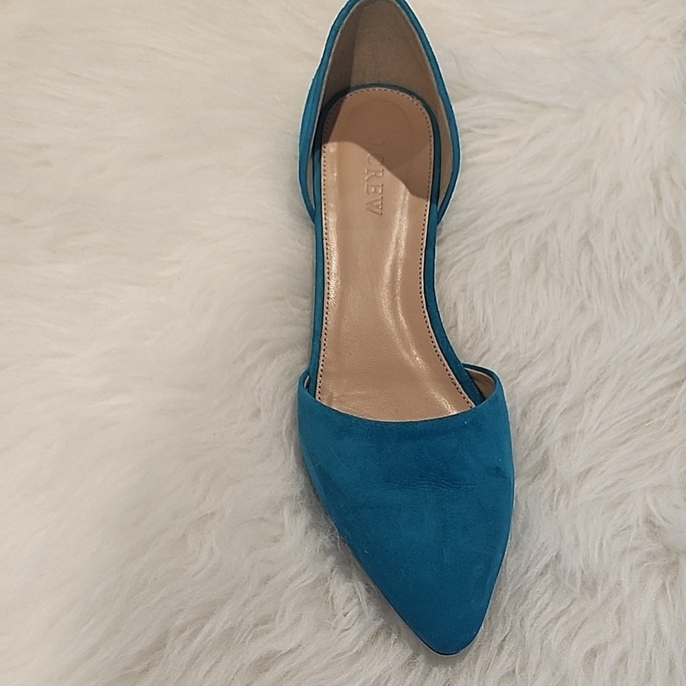J. Crew Blue Pointed Toe Flats with d'Orsay Style